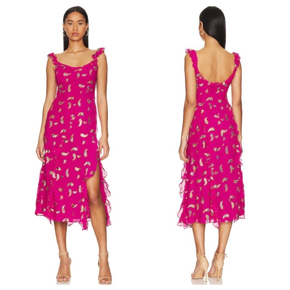 NWT SALONI Azalea Dress in Fuchsia and Paisley size US 4